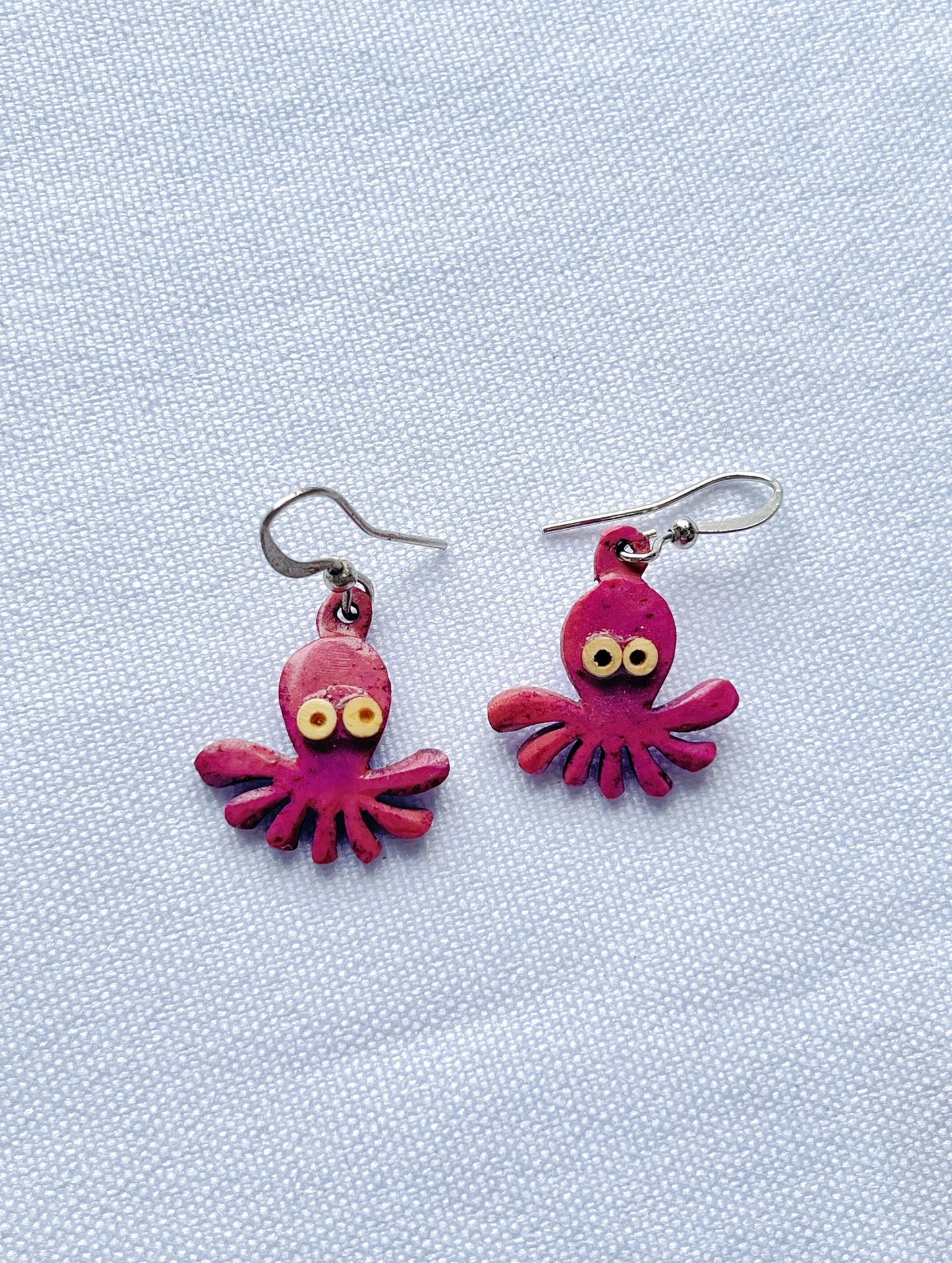 Aretes de coco en forma de pulpo