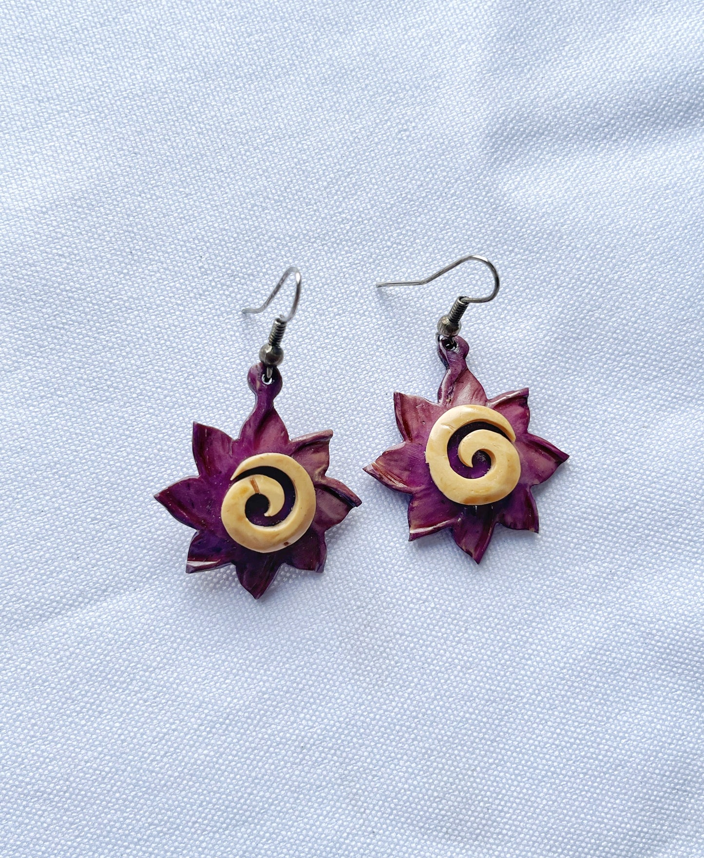 Aretes de coco flor