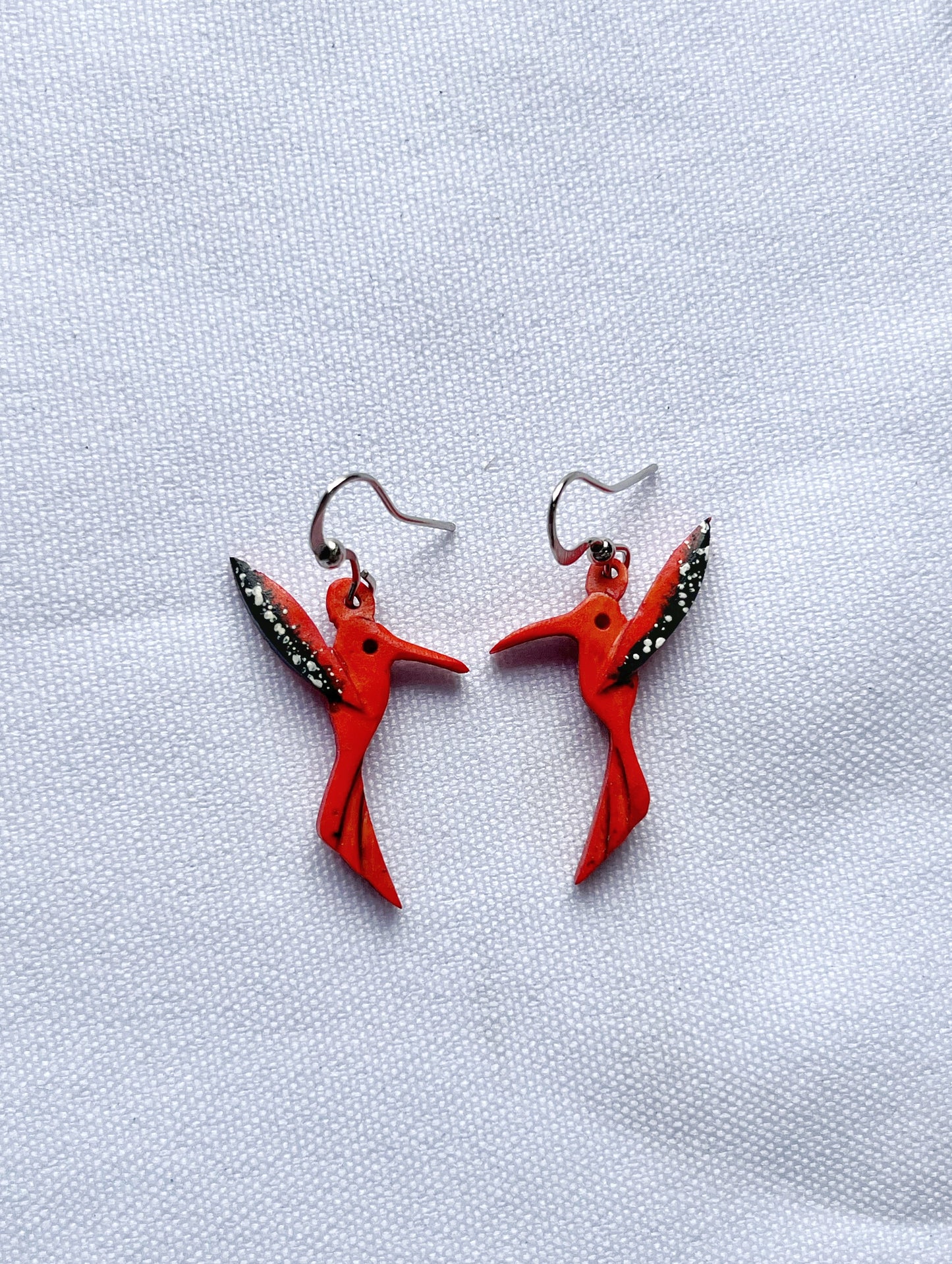 Aretes de coco colibrí