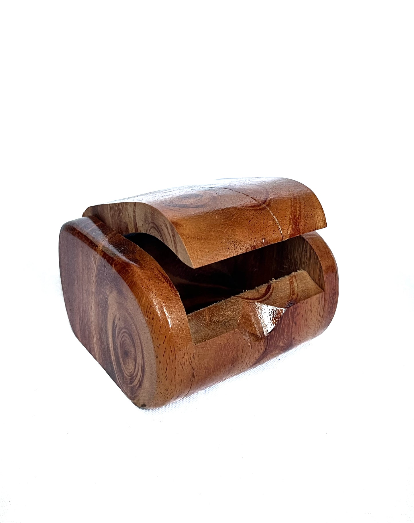 Joyero de madera en tinte medio