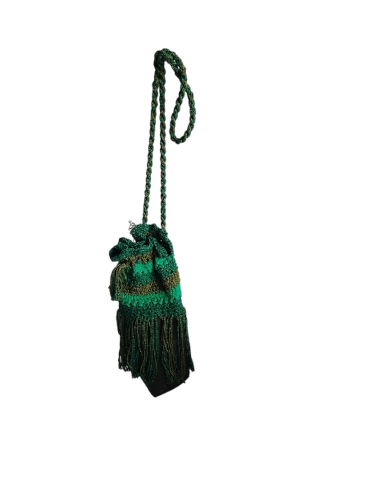 Bolso portabotellas tejido con vinil color verde