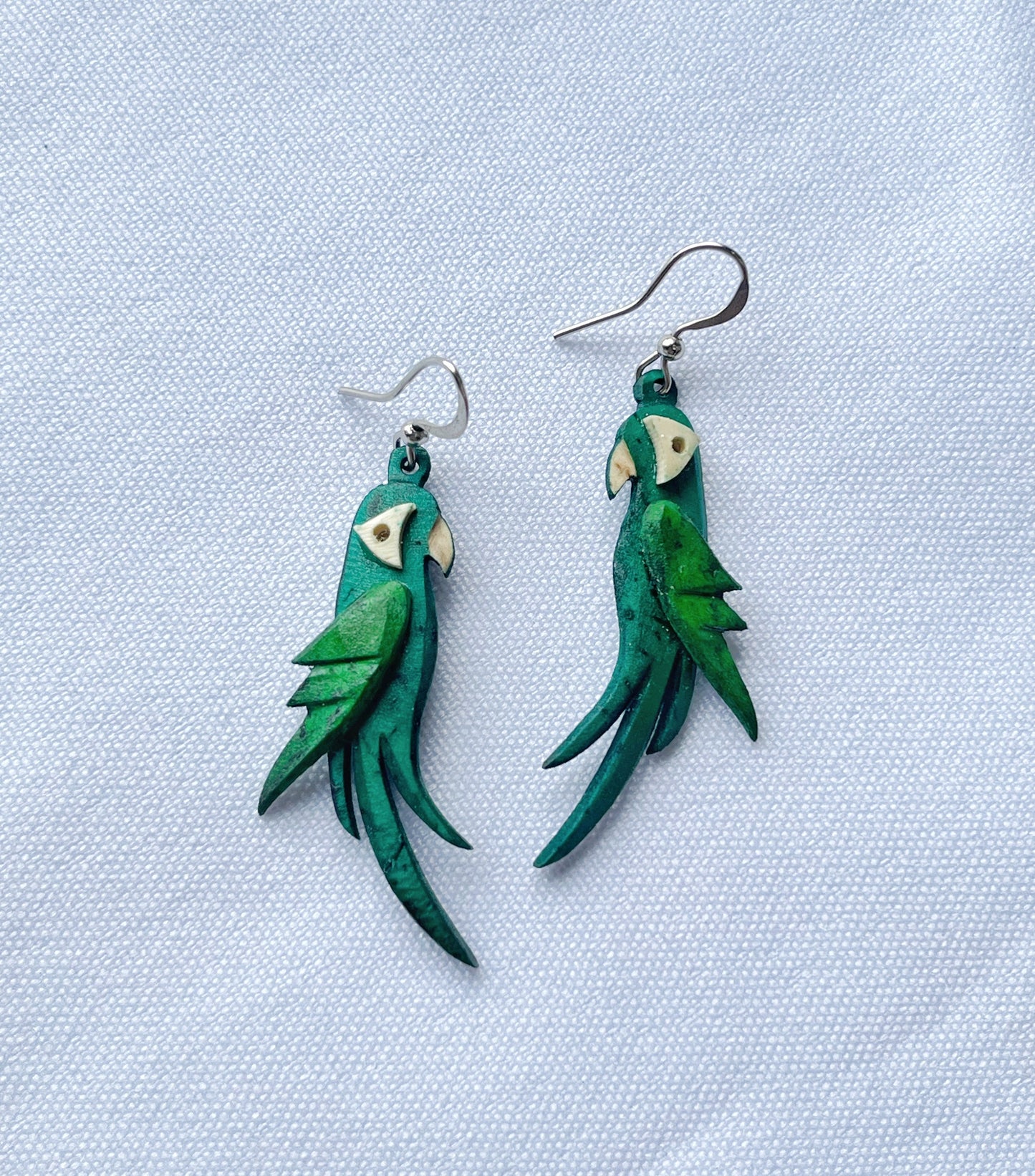 Aretes de coco de loros.