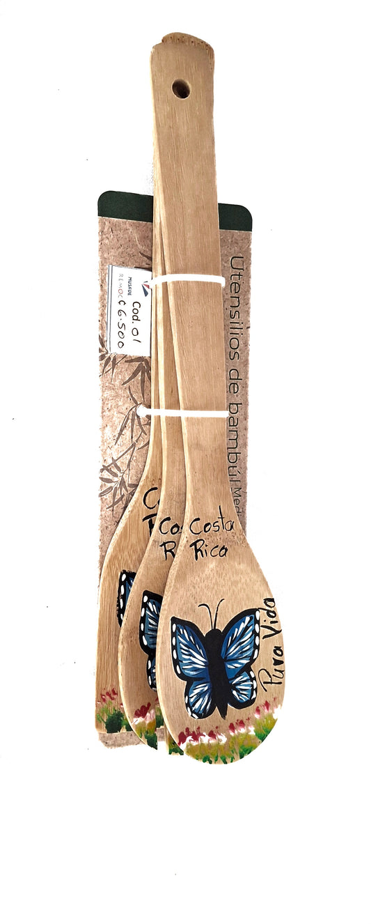 Set de cucharas de madera de mariposa
