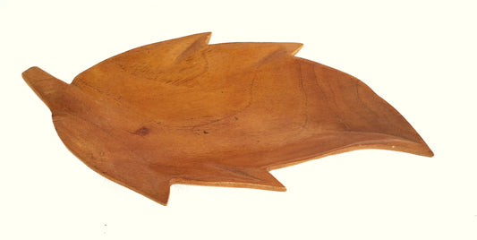 Frutero de madera en forma de hoja