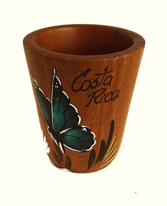 Shots de madera pintados mariposa morpho