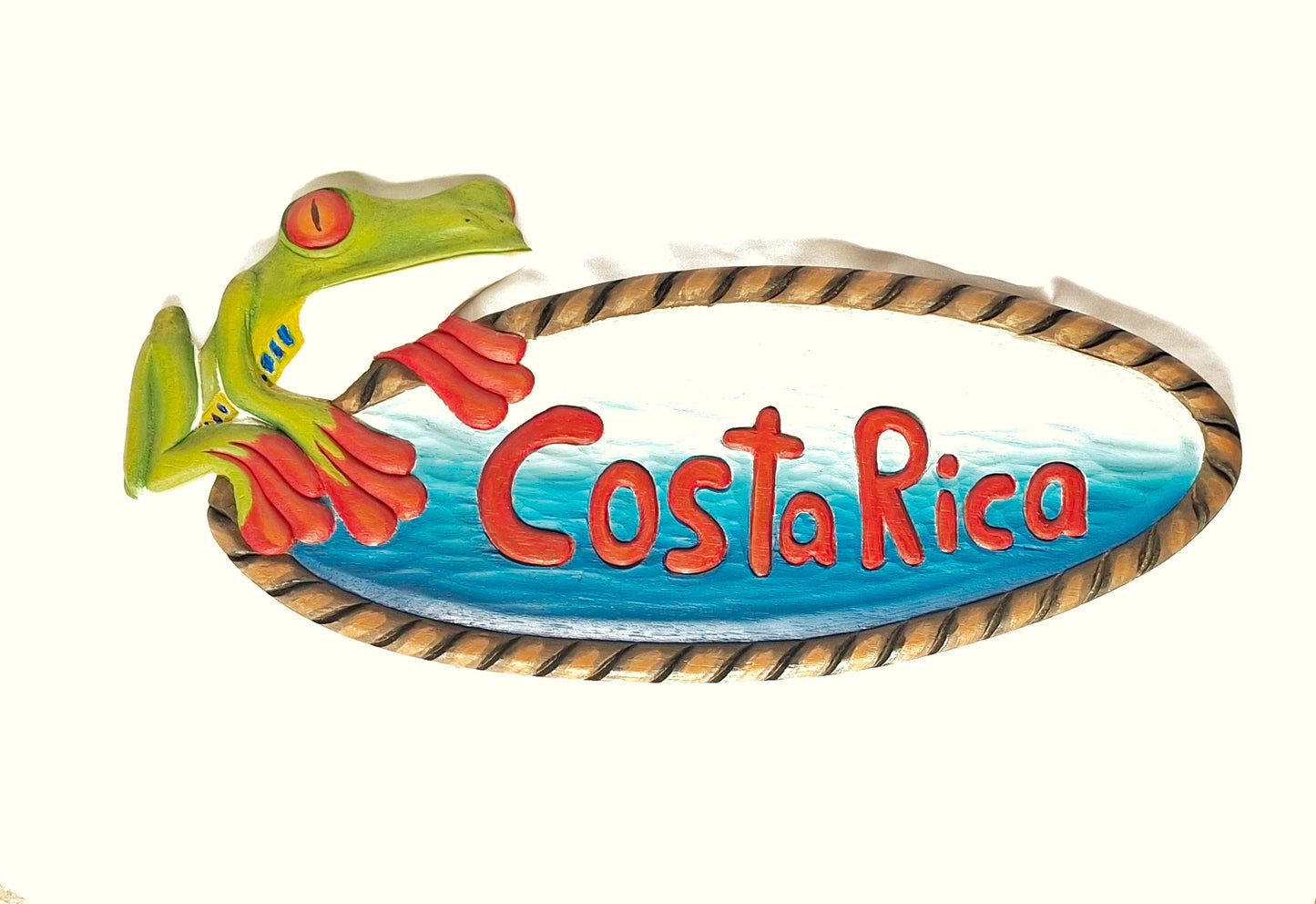 Rótulo de Costa Rica con una rana