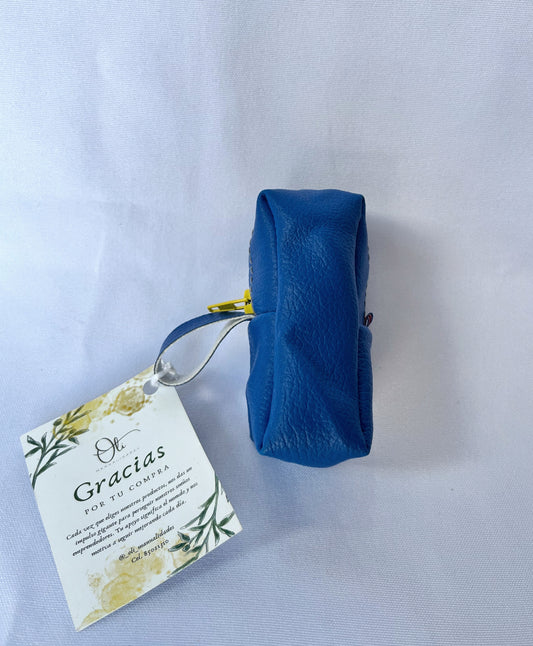 Monedero vinil pequeño azul