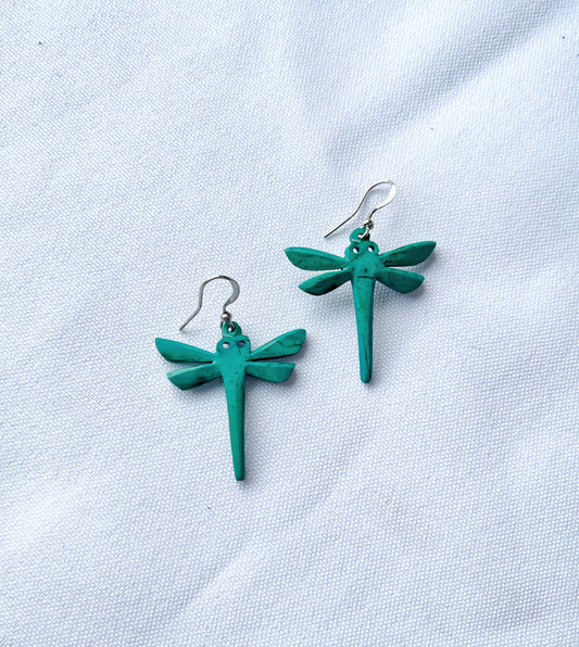 Aretes de coco libélulas