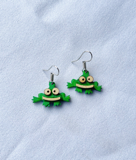 Aretes de coco sapos