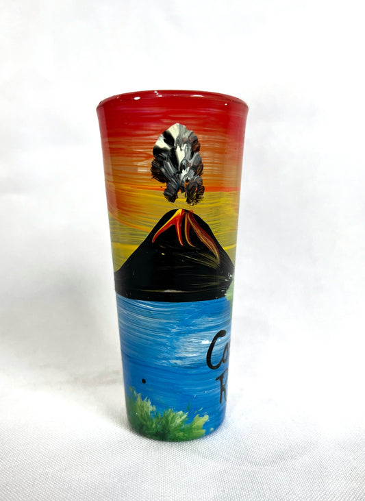 Shot de vidrio pintado Volcán