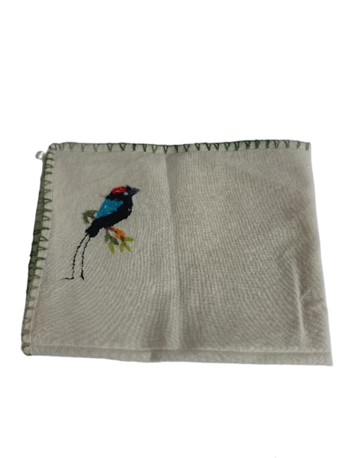 Mantel de manta bordado de pájaro