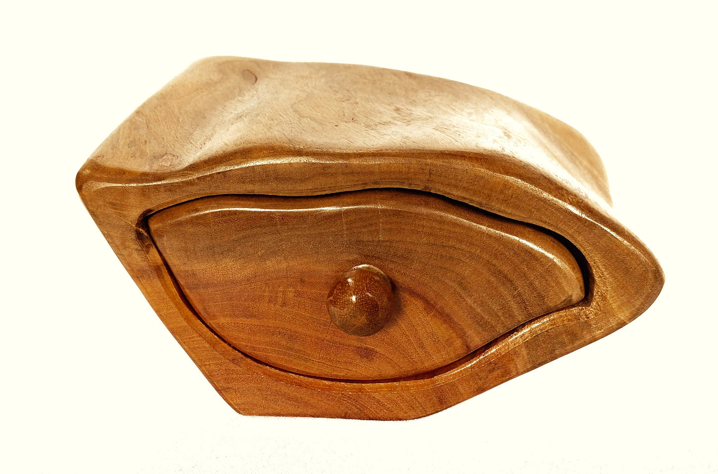 joyero tipo gavetero de madera en tinte claro